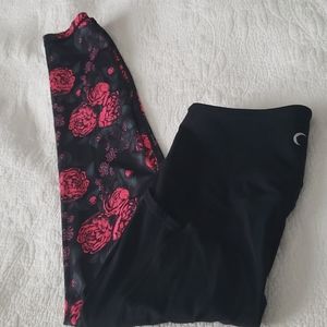 Zyia Active Black Floral Leggings